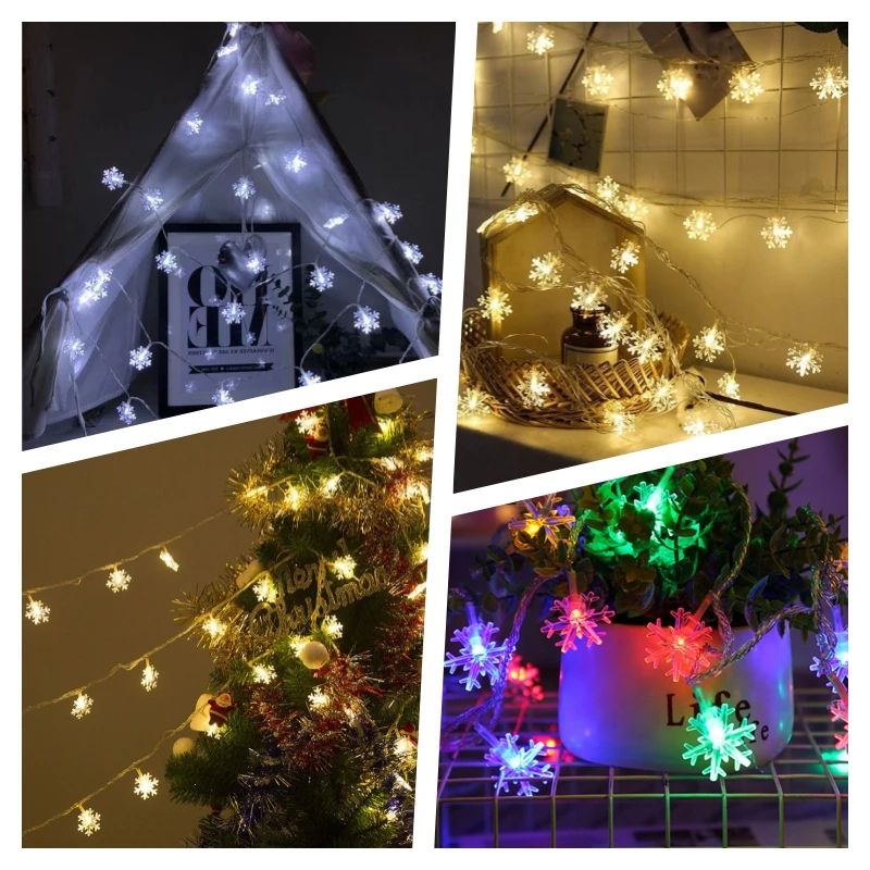 Snowflake LED String Lights USB Powered