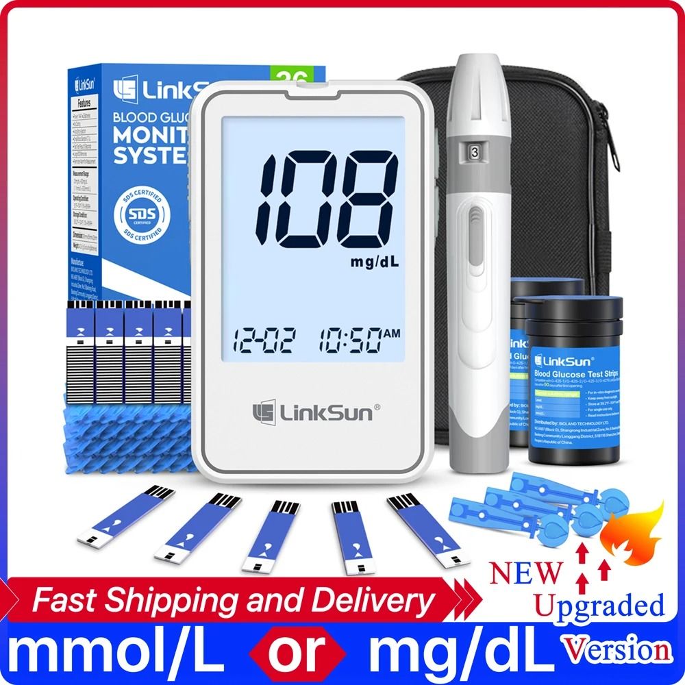 Blood Glucose Meter Testing Kit with Test Strips and Lancets