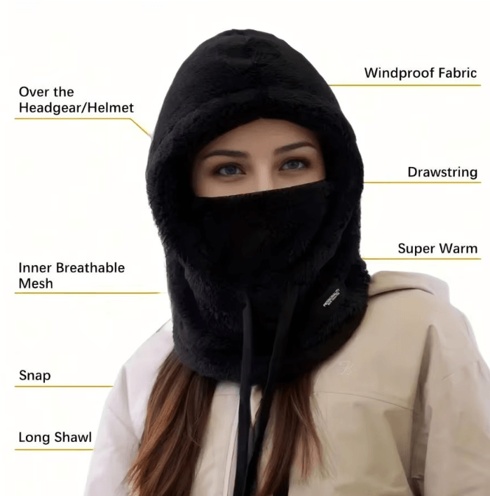 Thermal Fleece Balaclava Ski Mask Windproof Adjustable Winter Face & Neck Cover