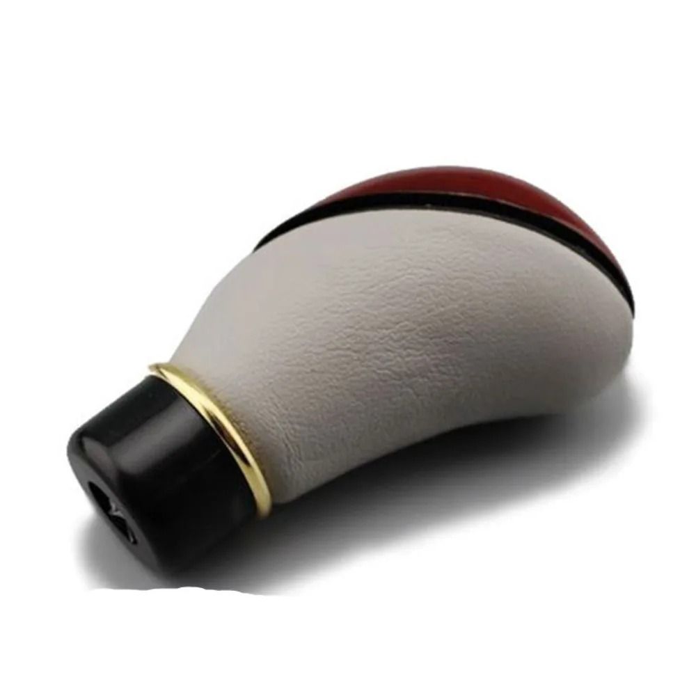 Universal Car Shift Knob – Wooden & PU Leather 5-Speed Lever – High-Yield Automotive Interaction Hub