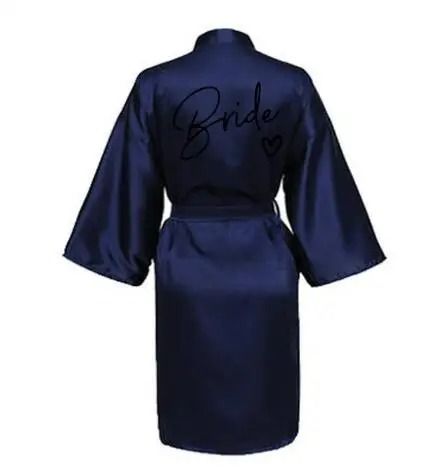 Women's Team Bride Satin Kimono Robe