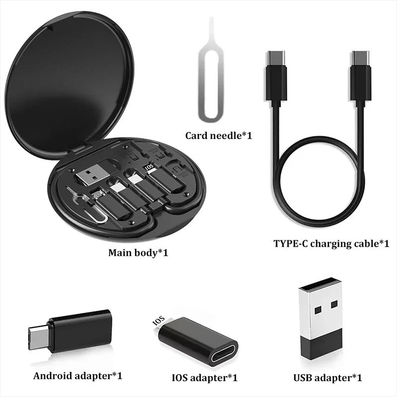 USB C Conversion Kit Multi USB Charging Adapter Cable, USB A & USB C to Micro / Type C, Phone Data Transfer Card