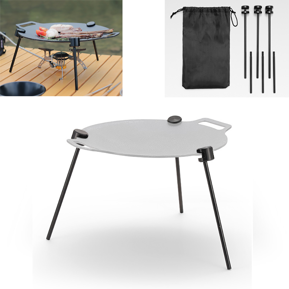 Portable BBQ Triangular Bracket Grill Pot Rack with Adjustable Chain for Outdoor Cooking