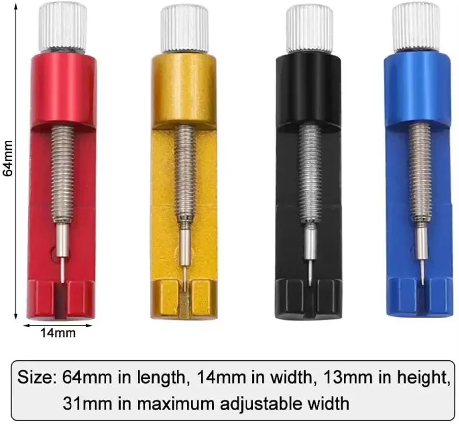 Adjustable watch band link remover Tool, All-Metal watch strap adjustment tool with Spare Pins