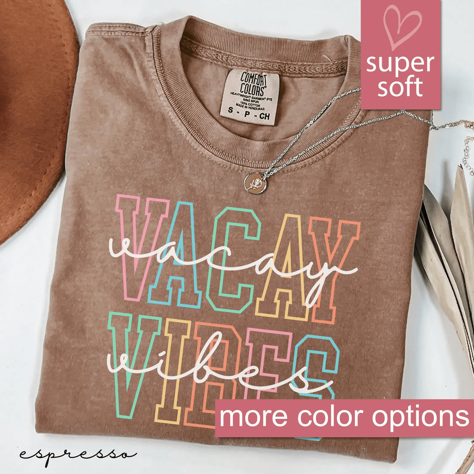 Comfort Colors Vacay Vibes Shirt Beach Vacation Travel Graphic Tee