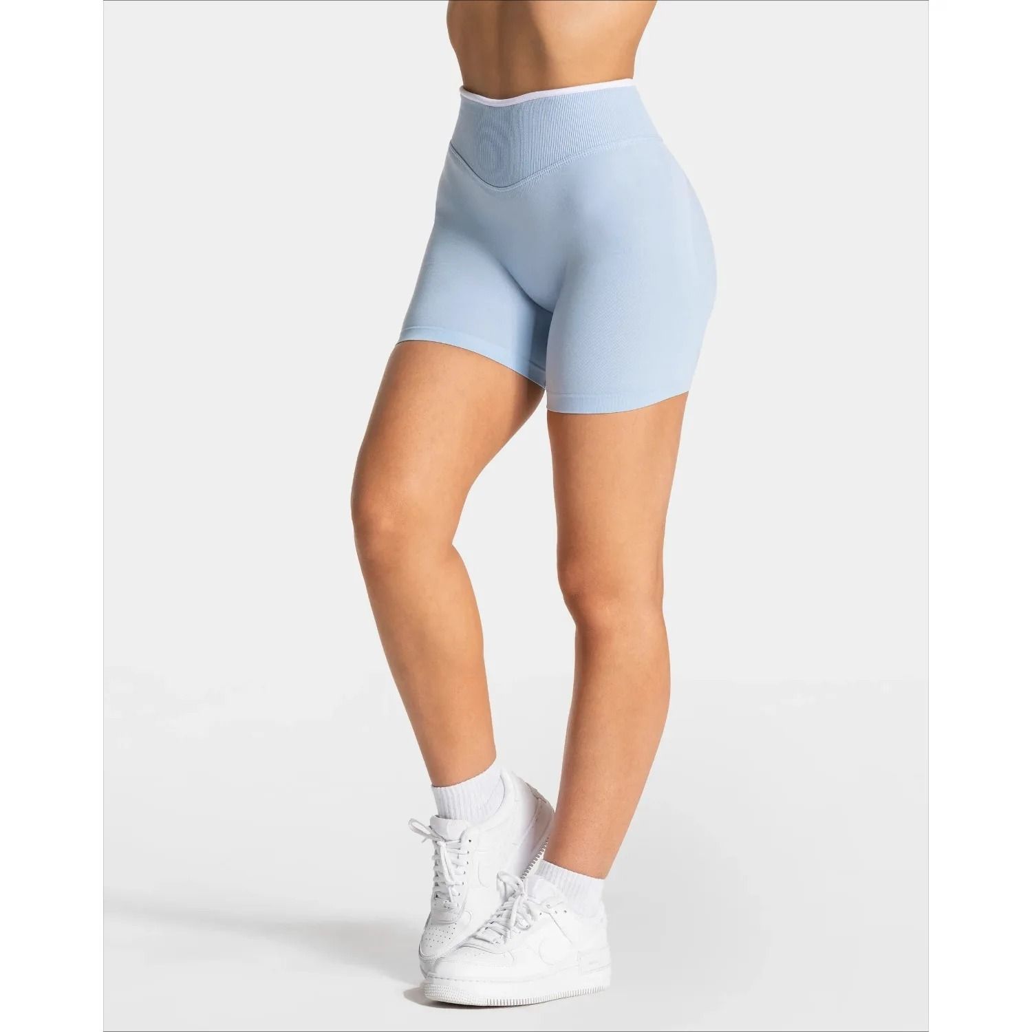 Womens Seamless High-Waist Gym Shorts | Solid Color Hip-Lifting Yoga & Running Performance System