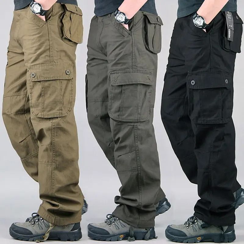 Men Tactical Cargo Pants Outdoor Cotton Overalls Hiking and Work Trousers