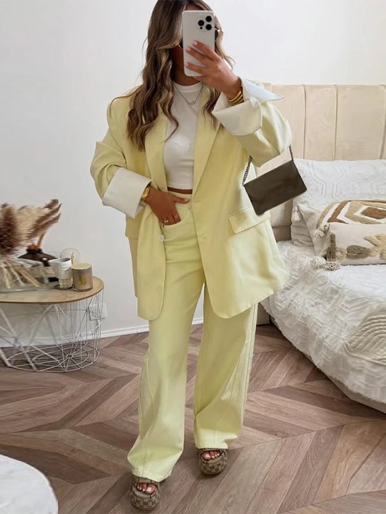 Womens Elegant Office Blazer | Premium 2025 Autumn Single Breasted Jacket & Professional Shoulder Pad Outwear