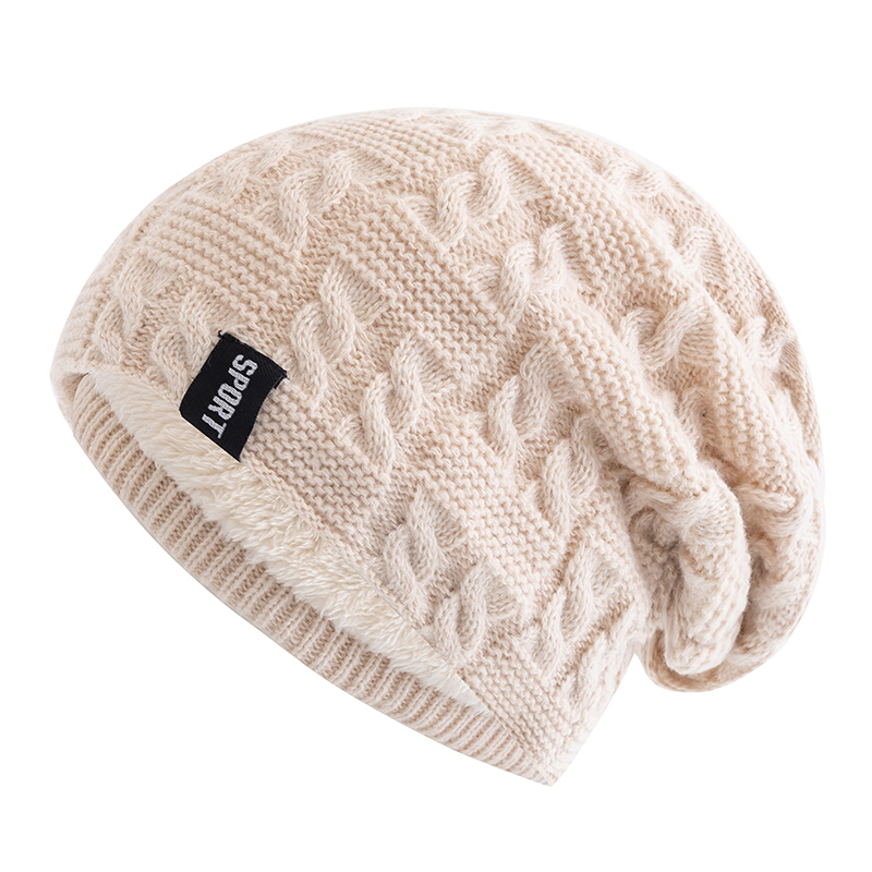 Fleece Lined Warm Beanie, Unisex Winter Hats, Sports Casual, Knitted Hat, Label Dopamine, Men Women