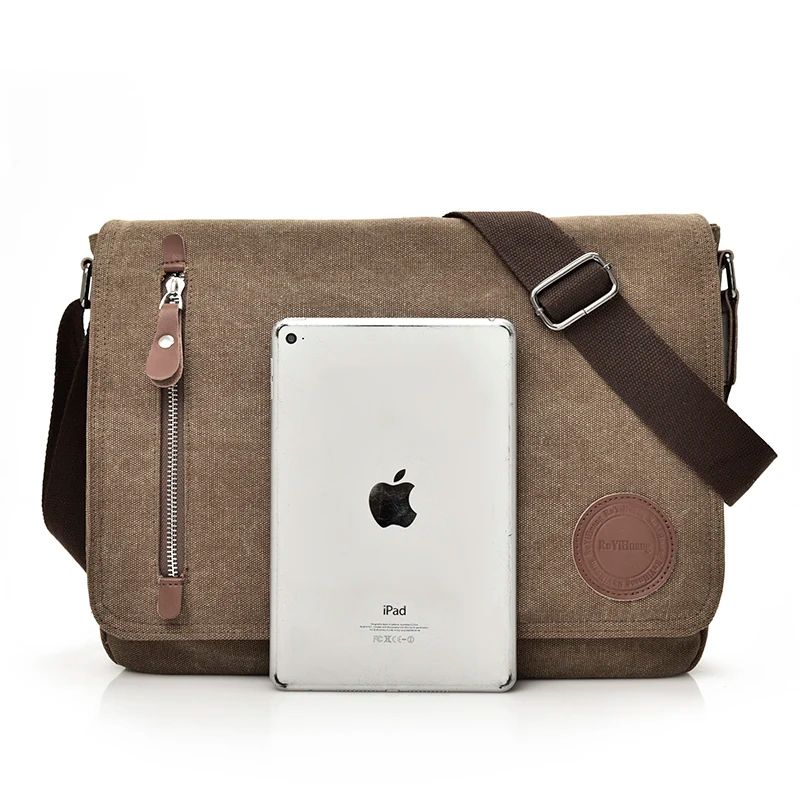 Men's Retro Canvas Crossbody Messenger Bag Large Travel Satchel Briefcase Style