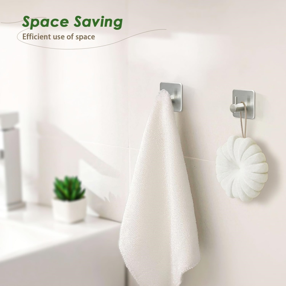 Heavy Duty Self Adhesive Towel Rack Waterproof Wall Hook No Drilling Required