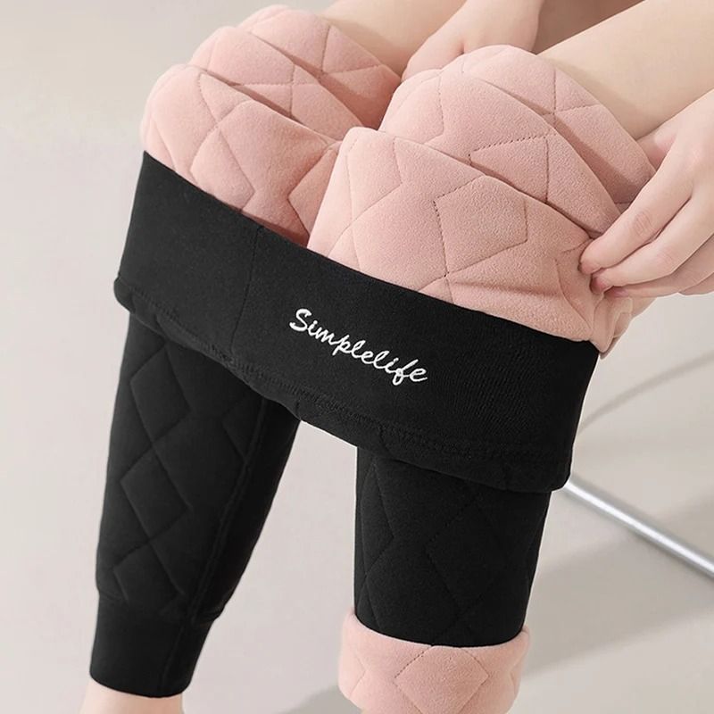 Women High Waist Thermal Pants Winter Windproof Base Layer with Tummy Control and Elastic Waist