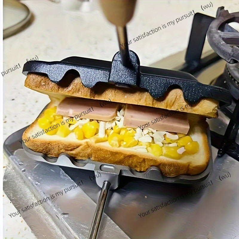Dual-Color Rectangular Sandwich Baking Pan, Non-stick Aluminum Alloy, Stovetop Toast Maker, Kitchen Cookware