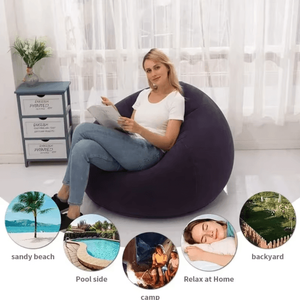 Ultra-Comfort Inflatable Sofa Chair – Portable Lazy Lounger Air Bean Bag Couch