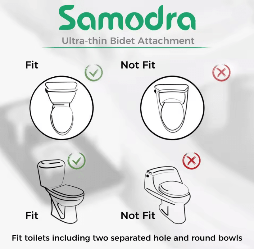 Non Electric Bidet Toilet Seat Attachment with Adjustable Water Pressure and Self Cleaning Nozzle