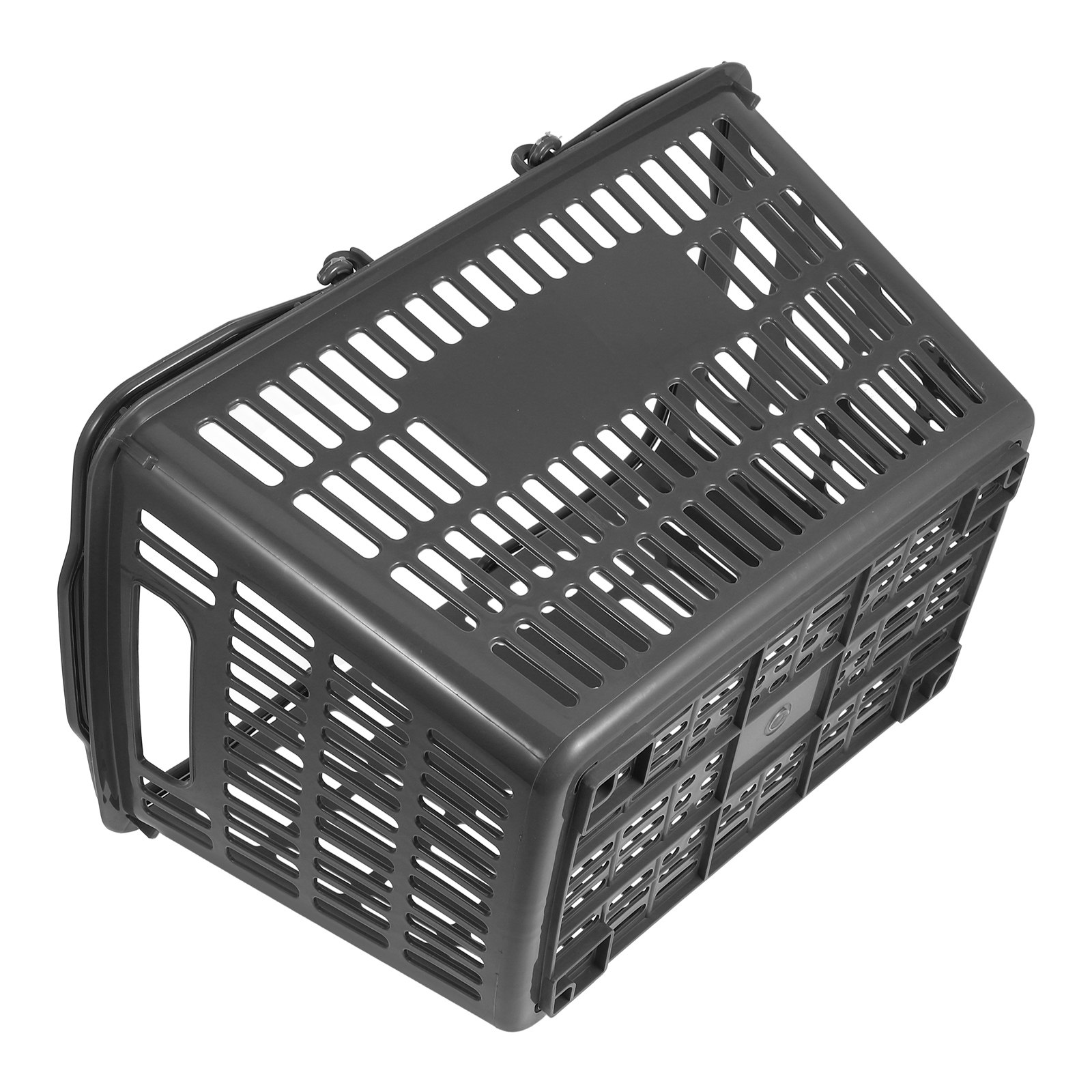 Premium Plastic Storage Basket with Folding Handles for Kitchen & Bathroom Organizer