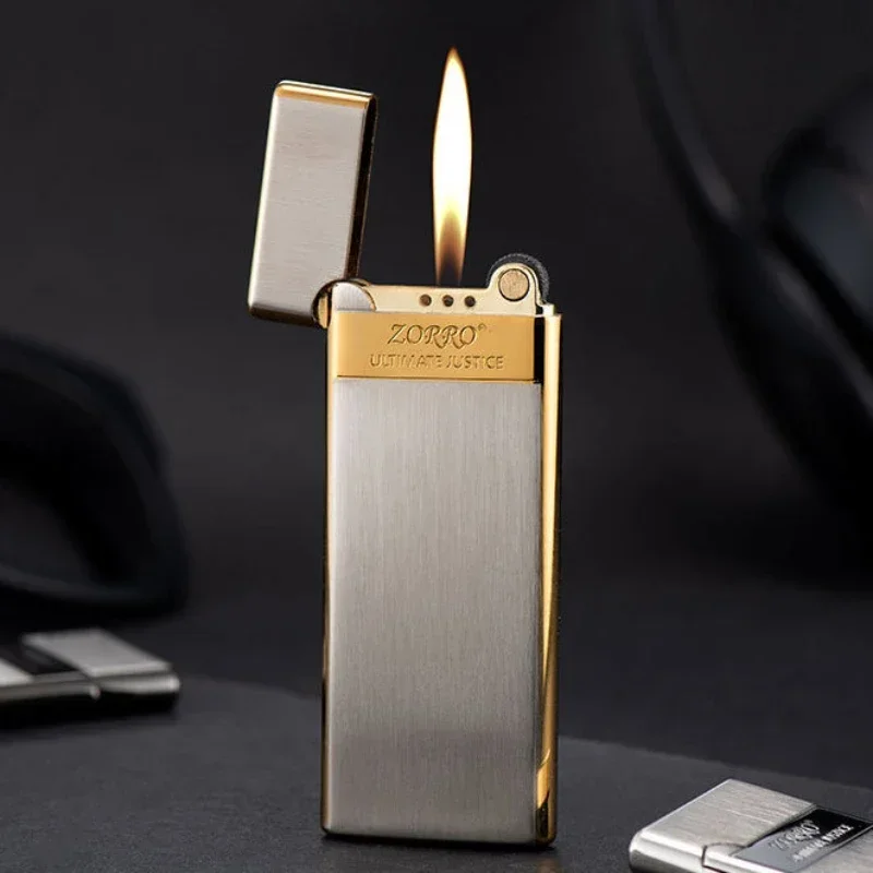 Zorro Ultra Thin Butane Lighter Slim Refillable Metal Pocket Lighter
