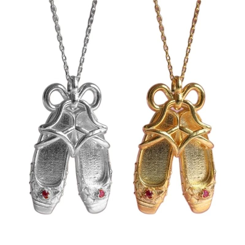 Bowknot Ballet Shoe Pendant Necklace