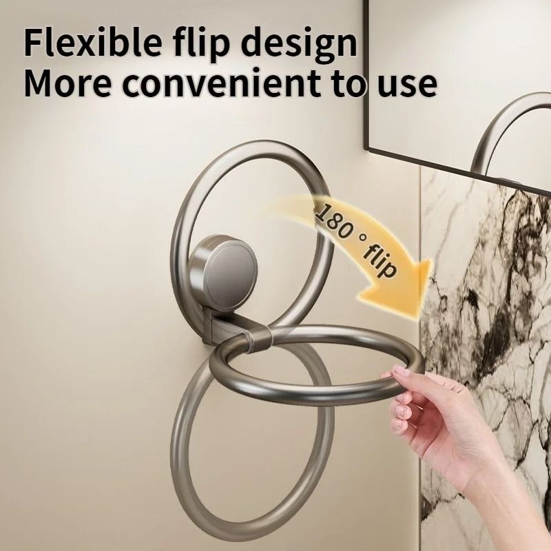 No Drill Suction Cup Towel Ring Wall Mount Hand Towel Holder