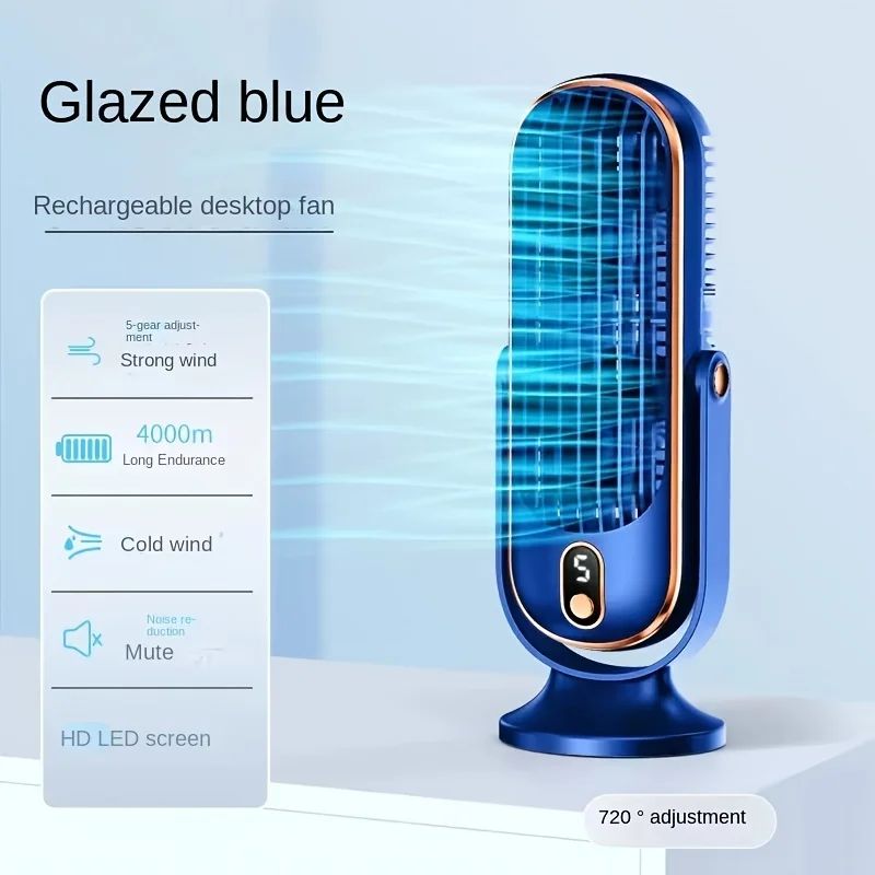 USB desktop tower fan with LED Display, 5-Speed quiet desk fan for Home Office Cooling