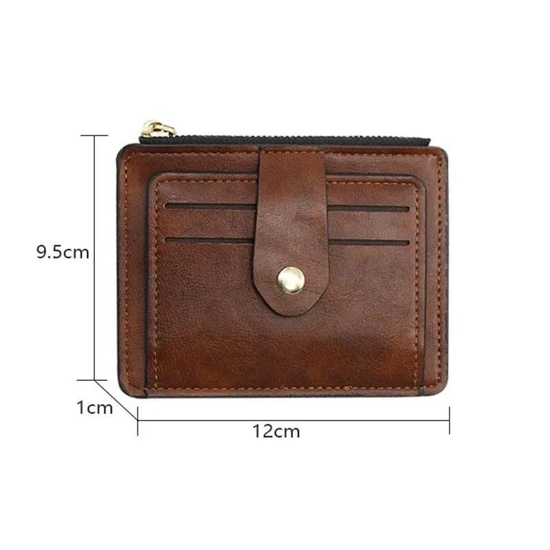 Mens Slim PU Leather Wallet with Coin Pocket