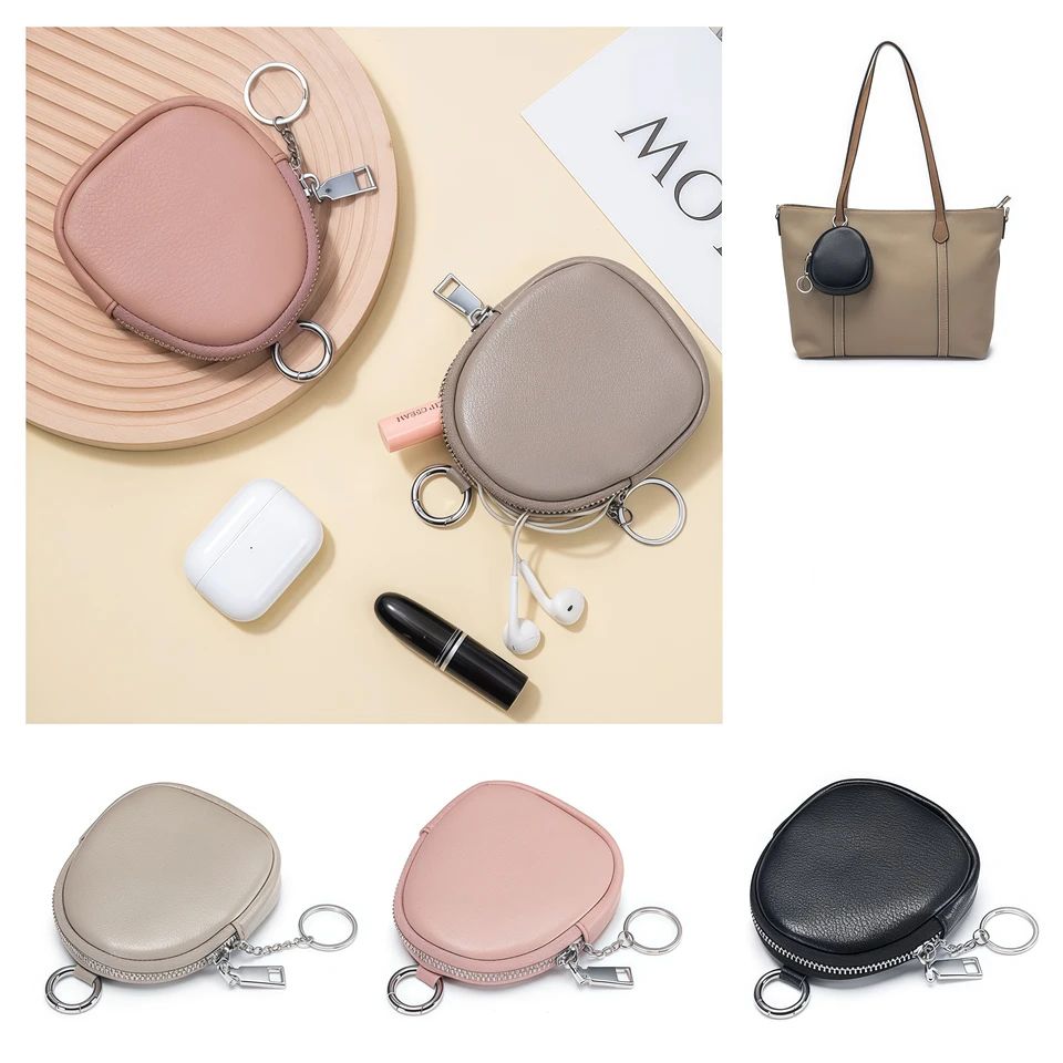 Leather RFID Keychain Wallet Pouch