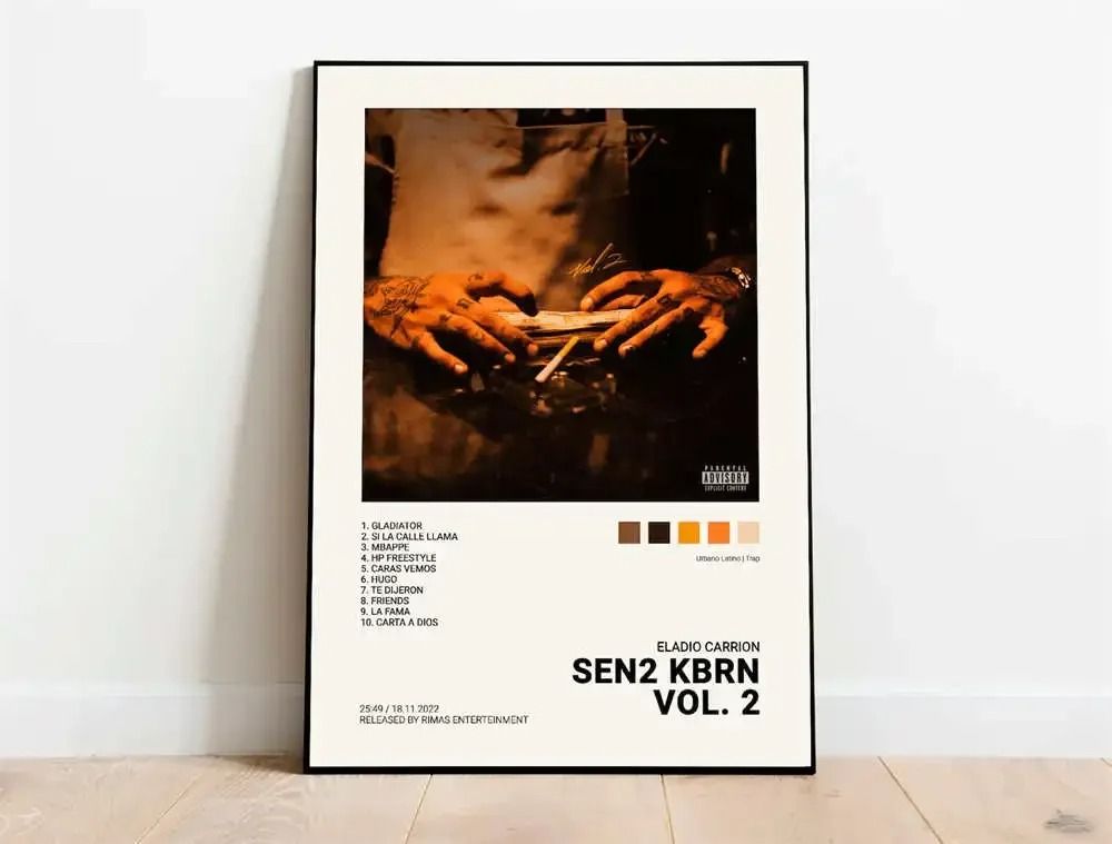 Latin Rap Music Poster Canvas Album Cover Aesthetic Wall Art Print