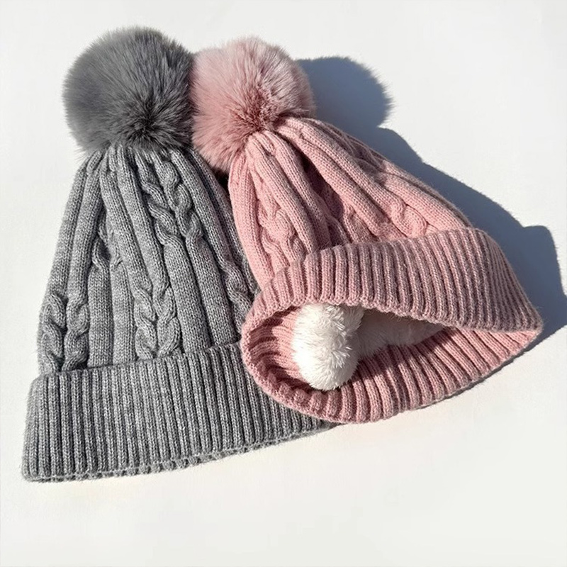 Plush Thickened Cap, Women Warm Beanie Hat, Men's Winter Ski Hat, Ear Protection, Warm Knit Hat, Women's Winter Headwear