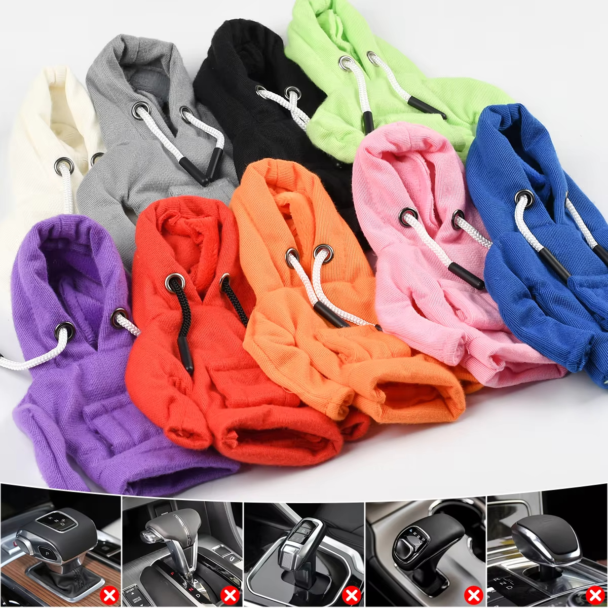 Car Gear Shift Hoodie Cover, Shift Cover Gear Handle Decoration, Fit Manual Automatic Universal Car Shift Lever Interior