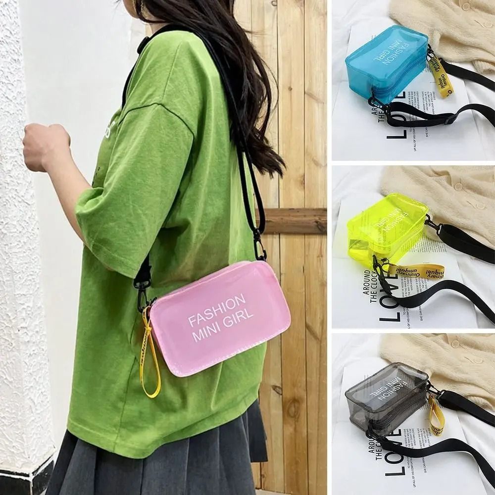 CandyClear Transparent PVC Crossbody Jelly Bag Mini Shoulder Tote