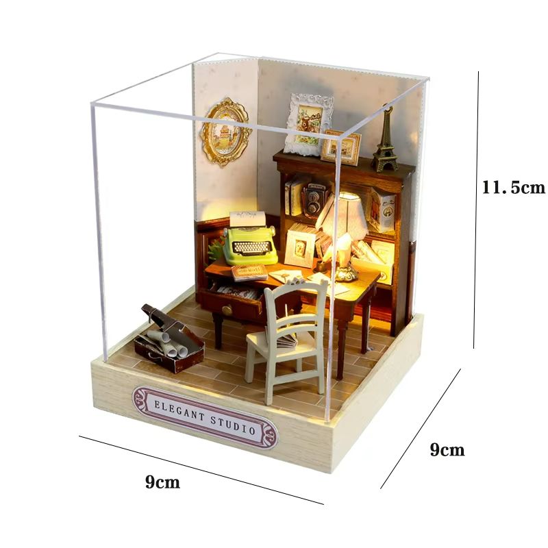 CozyDream DIY Miniature Dollhouse Kit with Furniture & Lights – 3D Wooden Puzzle Home