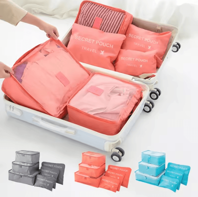 PackSmart Waterproof Travel Storage Bags 6 Piece Luggage Organizer Set
