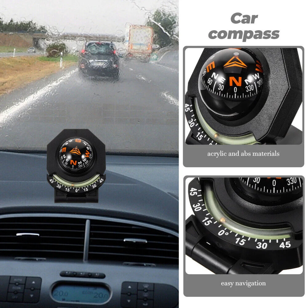 High Precision Car Compass with Inclinometer Dashboard Navigation Gauge