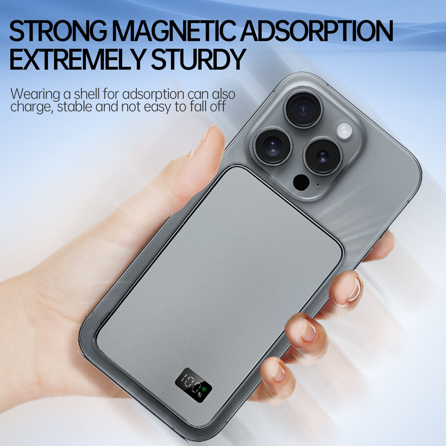 Ultra-Thin Wireless Power Bank with LED Display