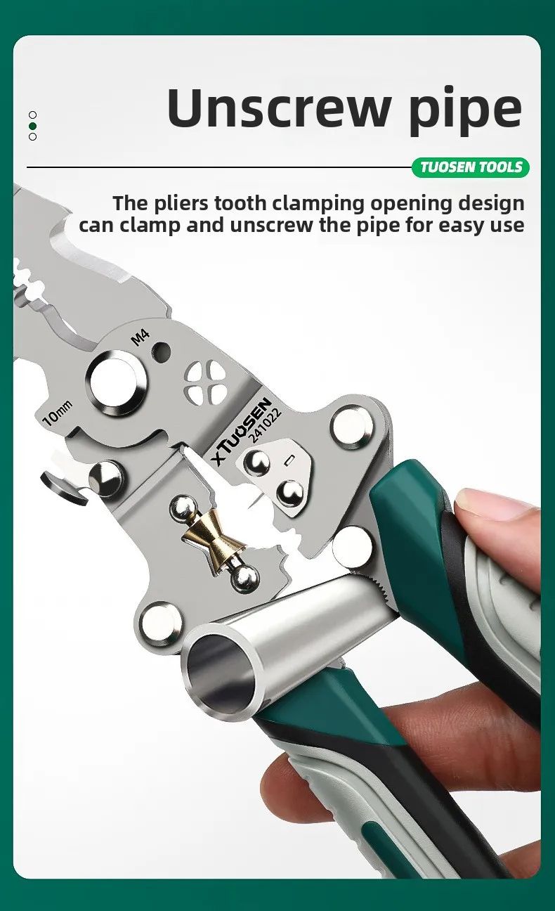 TUOSEN Multifunction Foldable Wire Stripper Pliers