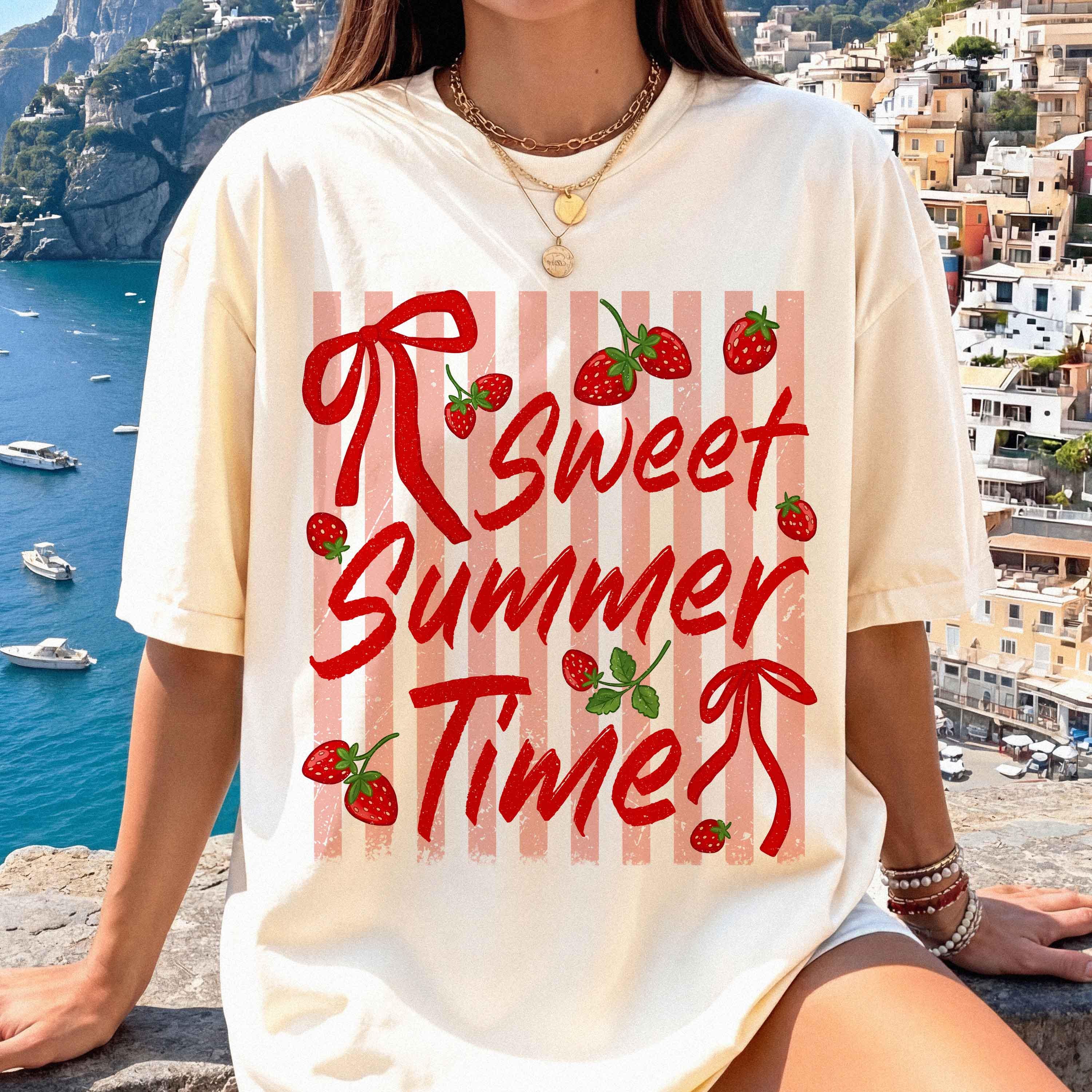 Sweet Summer Time Shirt Strawberry Cute Graphic Tee Trendy Summer Outfit Gift