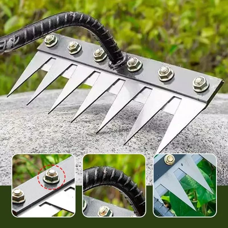 Carbon Steel Garden Hand Rake – Heavy-Duty Agricultural Weeding & Scarifying Tool