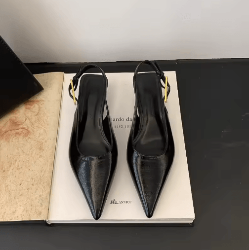 Summer Pointed Toe Slingback Mules – Elegant Low Heel Party Sandals