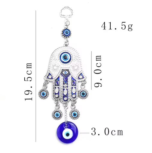 Hamsa Hand Evil Eye Wall Decor – Geometric Wind Chime for Peaceful Spaces