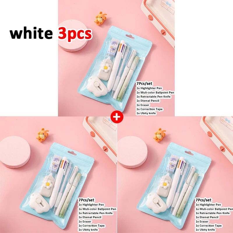 7 in 1 School Stationery Set Complete Student Supplies Gift Kit