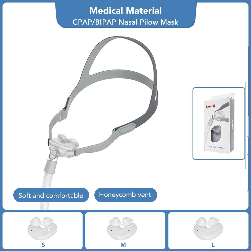 Universal Fit CPAP Nasal Pillows Mask with Small Medium Large Cushions in One Set
