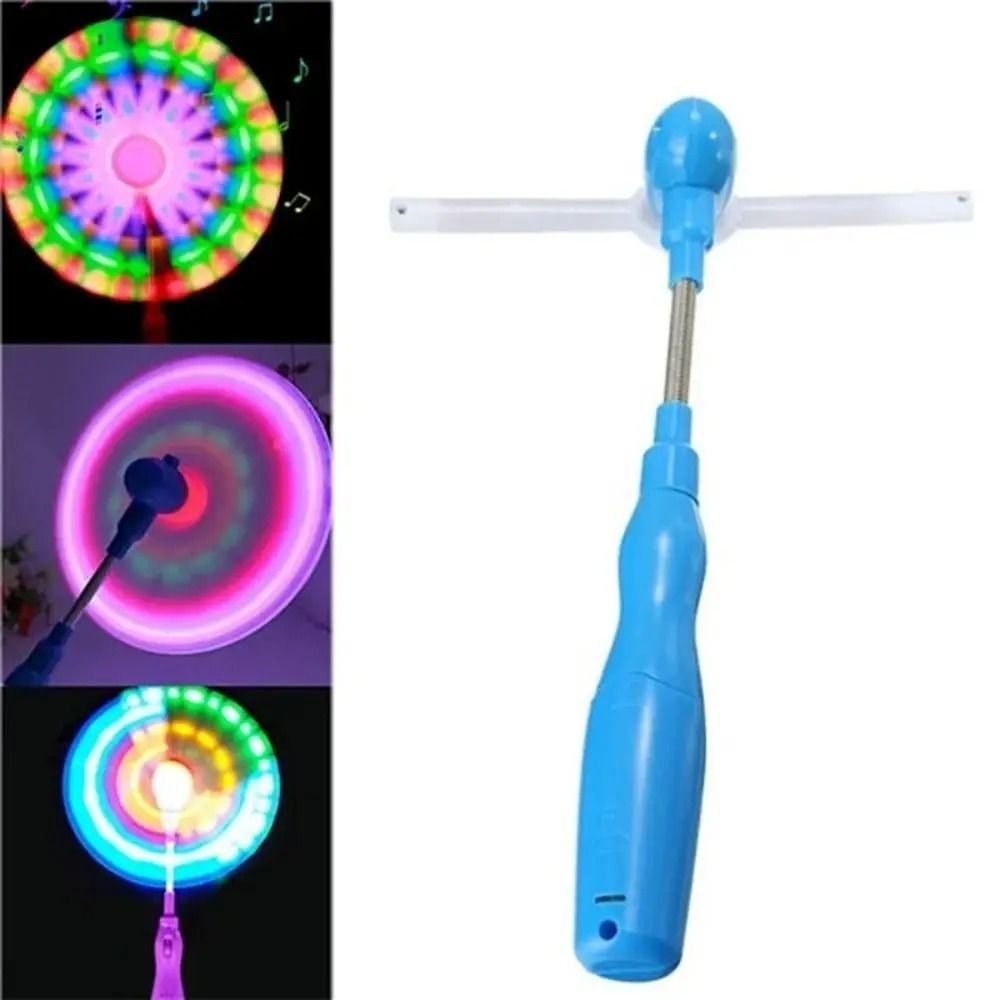 GlowSpin LED Music Windmill Toy Rainbow Light Up Handheld Spinner