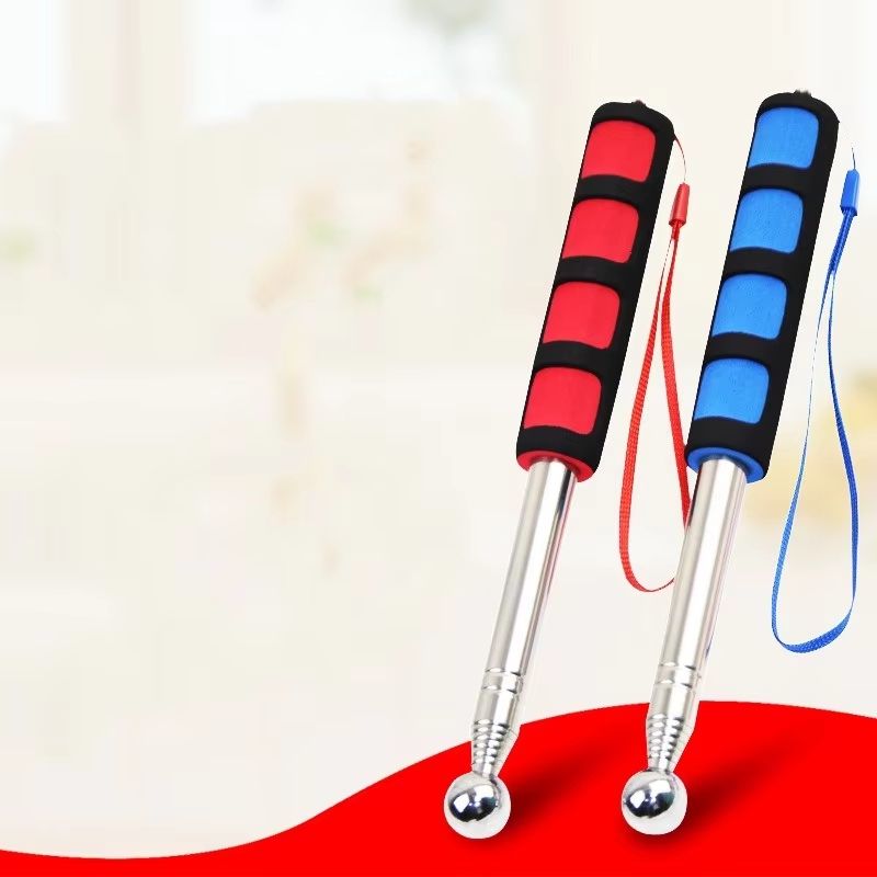 Retractable Stainless Steel Hollow Drum Hammer for Tile & Wall Inspection – 1.3m Length