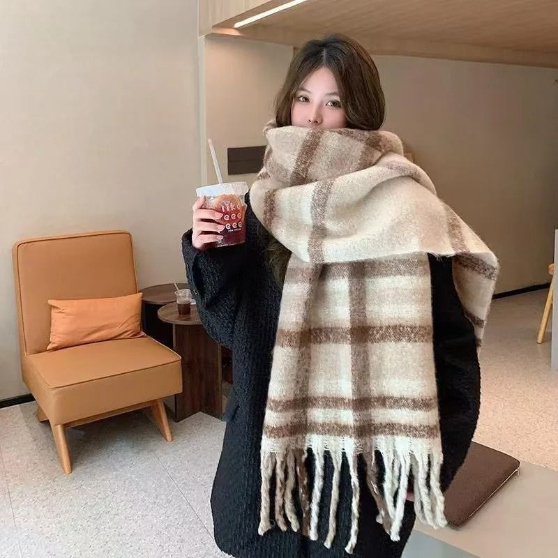 Luxury Cashmere Pashmina Shawl – Extra-Long Winter Thick Warm Scarf with Tassels