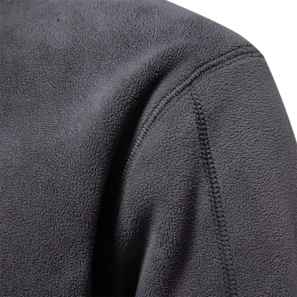 Quality Thickened Warm Fleece Jacket – Mens Zipper Neck Soft Shell Pullover