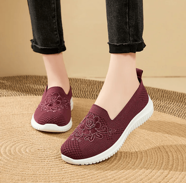 Womens Breathable Mesh Knit Sneakers Lightweight Non Slip Casual Shoes