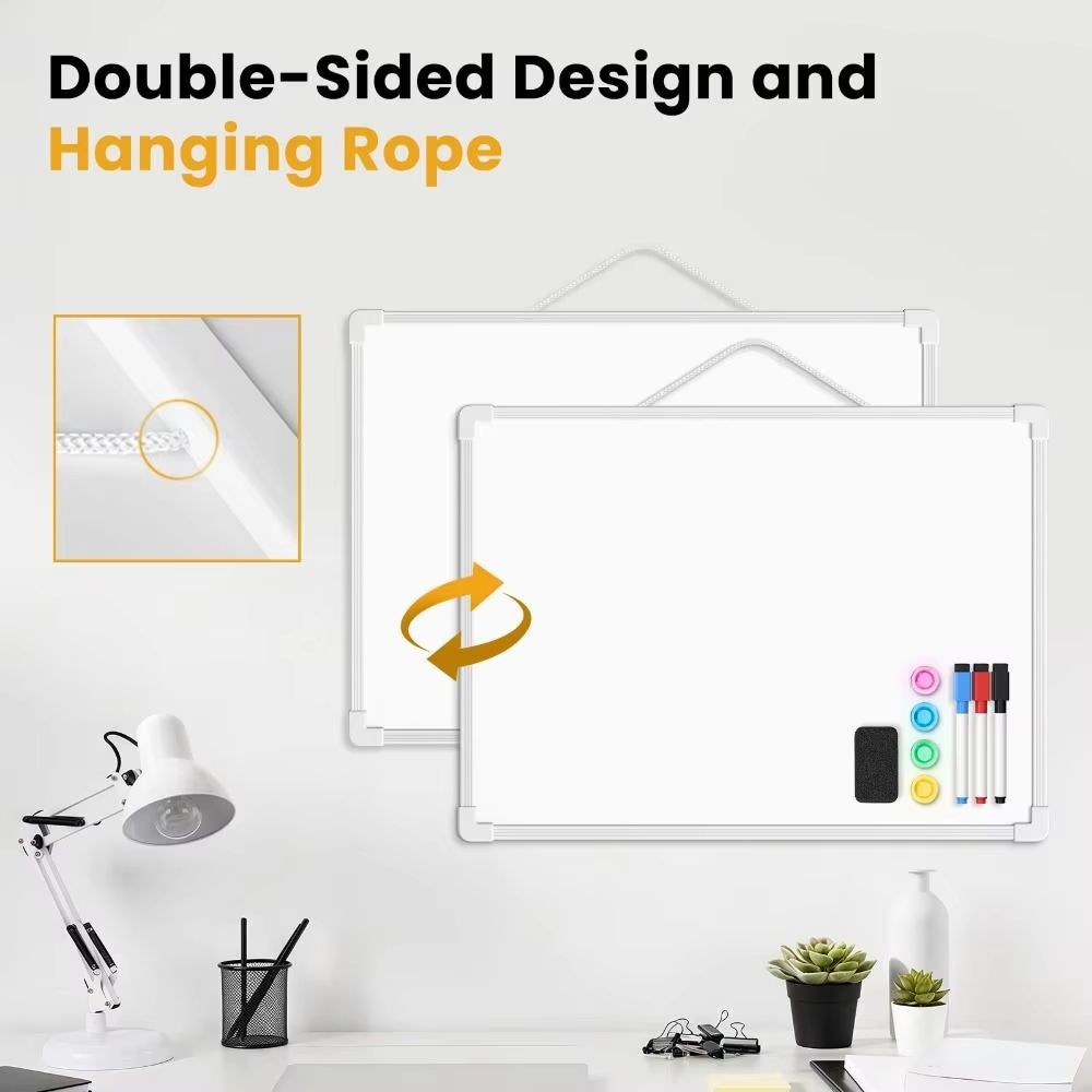 Magnetic Double-Sided Dry Erase Board with Markers & Magnets 16