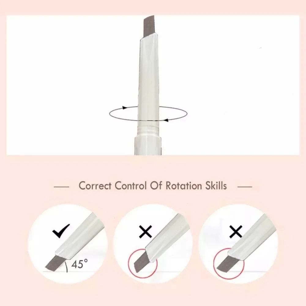 Thin Head Waterproof Double Ended Eyebrow Pencil with Brush
