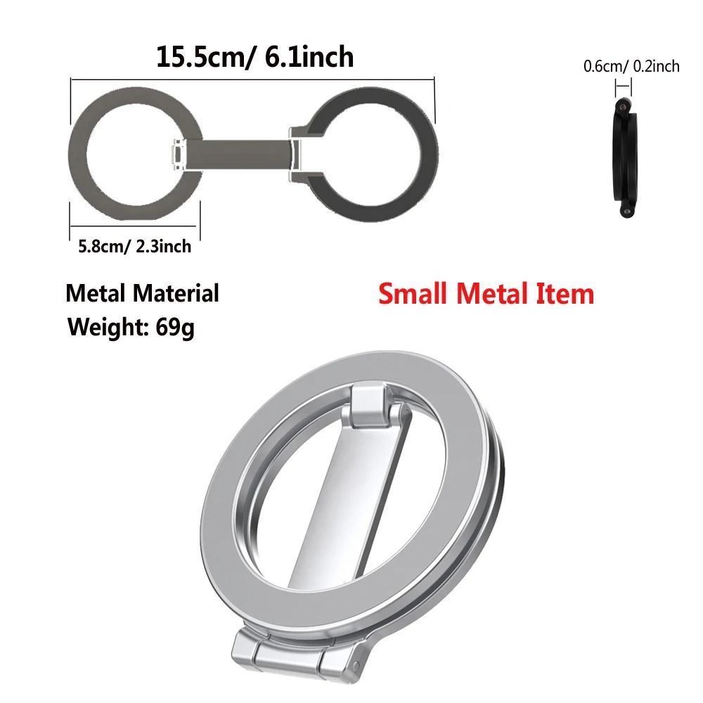Dual-Sided Magnetic Ring Holder – Universal MagSafe Folding Bracket