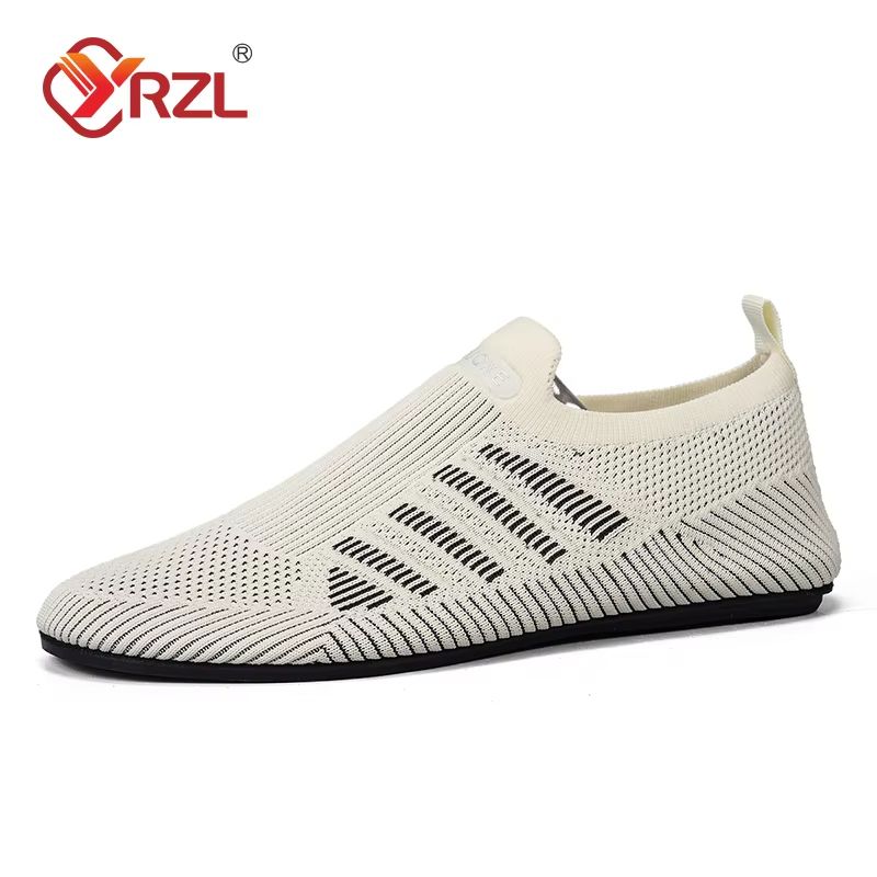 YRZL Men's Breathable Mesh Loafers – Lightweight Slip-On Driving Shoes for Summer